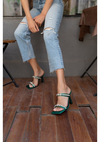 Branko Kadin Yeşil Taş Detay Topuklu Ayakkabi fırsatları