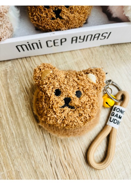 Mini Peluş Ayıcık Cep Aynası – Sevimli Anahtarlıklı | Yumuşak Peluş Tasarım