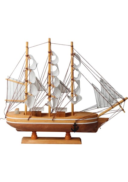 Dekoratif Ahşap El Yapımı Yelkenli Gemi Maketi Masaüstü Biblo Ev Ofis Hediyesi 40 Cm. Model B modelleri