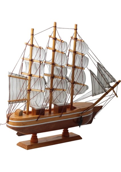 Dekoratif Ahşap El Yapımı Yelkenli Gemi Maketi Masaüstü Biblo Ev Ofis Hediyesi 40 Cm. Model B indirimleri