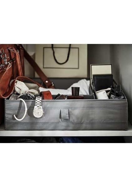 Çekmece Içi Bölmeli Kutu, Koyu Gri Renk 44X34X11 cm Takı-Kemer-Aksesuar Düzenleyici Organizer fiyatları