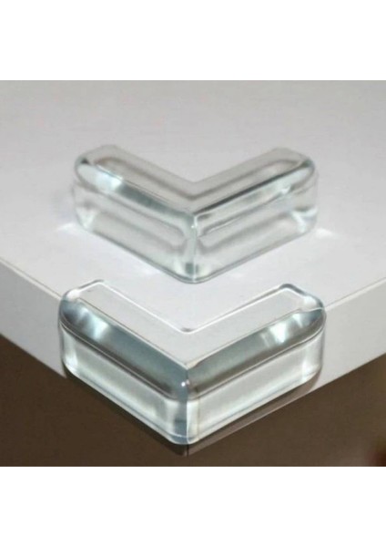 4’lü Bebek ve Çocuk Güvenliği Için Şeffaf Silikon Köşe Koruyucu -Masa, Sehpa ve Mobilya Kenar Koru