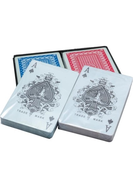 Plastik Oyun Kağıdı Çift Deste Uzun Ömürlü Özel Kutusunda Iskambil Kağıdı