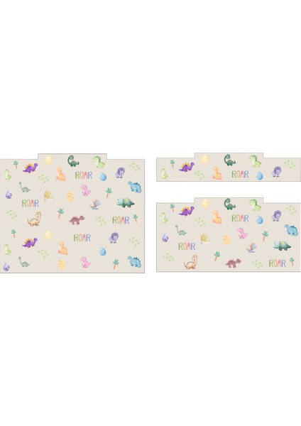 Trofast Dinazor Temalı Sticker - Çocuk Odası Oyuncak Düzenleme Etiketi - Dayanıklı Folyo fırsatları