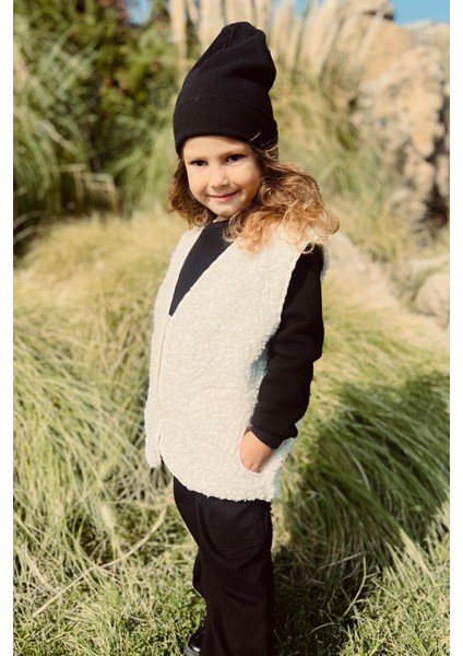 Unisex Çocuk Fermuarlı Cepli Peluş Yelek fiyatları