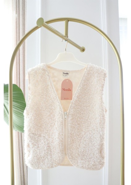 Unisex Çocuk Fermuarlı Cepli Peluş Yelek indirimleri