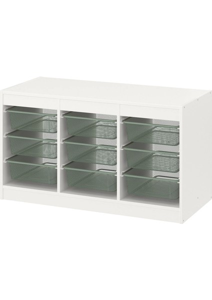 Trofast Saklama Ünitesi Beyaz Açık Yeşil 99 x 44 x 56 cm