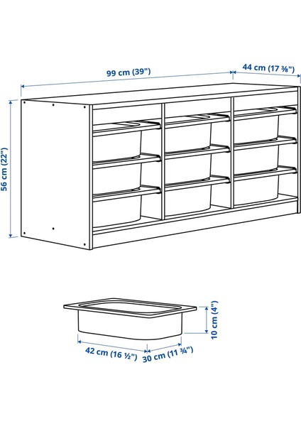Trofast Saklama Ünitesi Beyaz Açık Yeşil 99 x 44 x 56 cm fiyatları