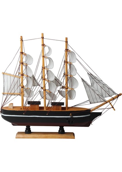 Dekoratif Ahşap El Yapımı Yelkenli Gemi Maketi Masaüstü Biblo Ev Ofis Hediyesi 40 Cm. Model E modelleri
