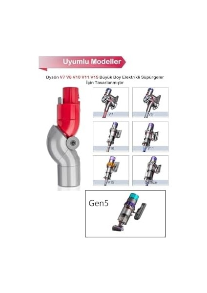 Gen5 Uyumlu Mobilya Altı GEN5DETECT™ Absolute Dik Süpürge Uyumlu, Kırmızı ve Gri fiyatları