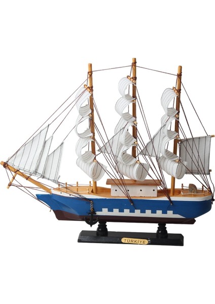 Dekoratif Ahşap El Yapımı Yelkenli Gemi Maketi Masaüstü Biblo Ev Ofis Hediyesi 40 Cm. Model C fiyatları