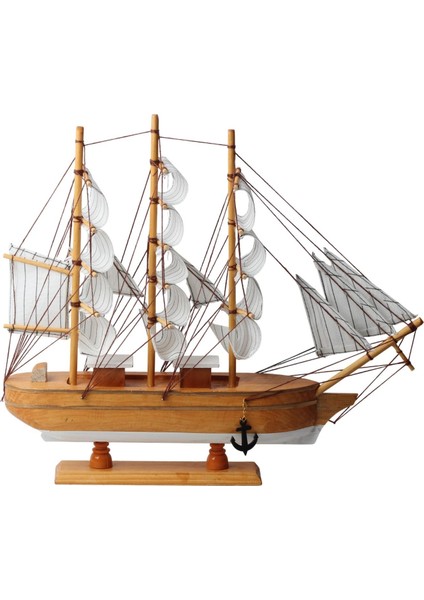 Dekoratif Ahşap El Yapımı Yelkenli Gemi Maketi Masaüstü Biblo Ev Ofis Hediyesi 40 Cm. Model A modelleri