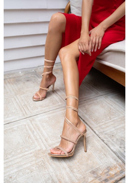 Olala Kadin Gumus Platform Detay Abiye Ayakkabi fiyatları