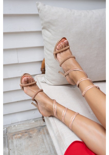 Olala Kadin Gumus Platform Detay Abiye Ayakkabi fırsatları