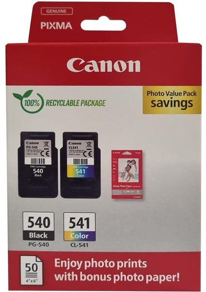 Canon PG-540 CL-541 Photo Value Multipack 2'li Mürekkep Kartuş