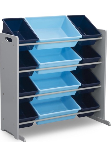 Children Çocuk Oyuncakları 12 Plastik Kovalı - Sertifikalı, Gri/mavi