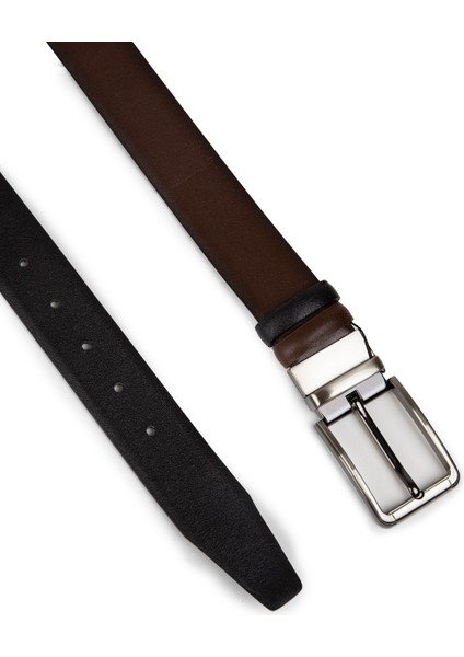 Hakiki Deri Kahverengi - Siyah Çift Taraflı Erkek Kemer - TB003MKHVW01 fiyatları