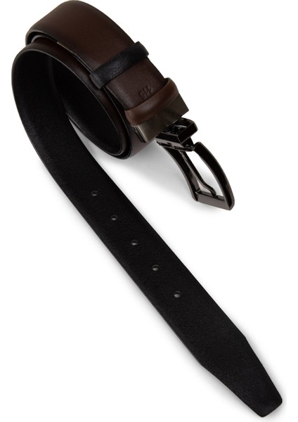 Hakiki Deri Kahverengi - Siyah Çift Taraflı Erkek Kemer - TB003MKHVW01 modelleri