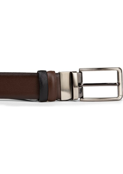Hakiki Deri Kahverengi - Siyah Çift Taraflı Erkek Kemer - TB003MKHVW01 fırsatları