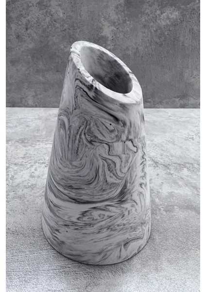 Kayık Asimetrik Kesim Vazo - Mermer Desen fiyatları