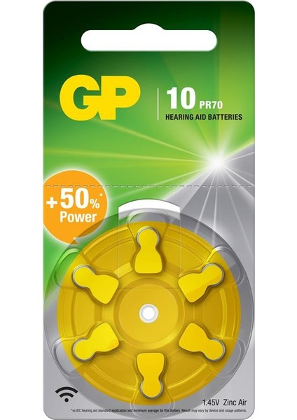 Gp ZA10 1.4V Düğme Kulaklık Pili 6'lı Paket