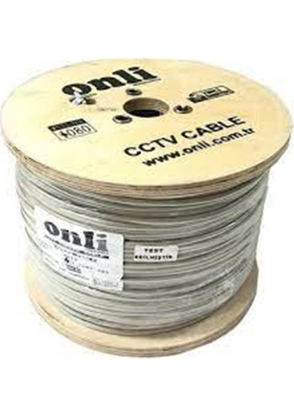 Onli 2+1 1x0,22 Mini Coax 2X0,22MM 500 Metre Cctv Kamera Kablosu
