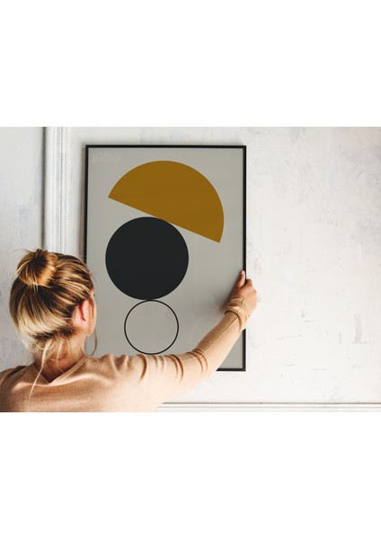 Metal Çerçeveli Gerçek Camlı Tablo, Soyut Daireler Tablo Dijital Baskı, Soyut, Ev,ofis Dekorasyon fiyatları