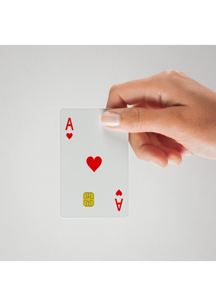 Iskambil Kağıdı Görünümlü Kırmızı Kupa As Kredi Kartı Kaplama & Sticker