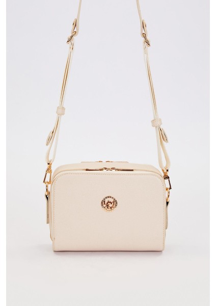 Krem Çift Fermuarlı Ayarlanabilir Omuz Çantası indirimleri