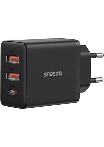 Baseus P10111402113-00 Cube Hızlı 2u+C 30W Şarj Cihazı Küme Siyahı