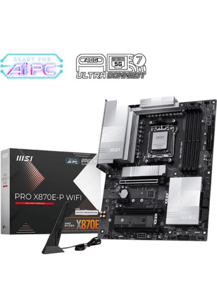 Msi Pro X870E-P Wıfı Ddr5 Amd X870E Am5 Soket Ddr5 8200+(OC)MHZ Atx Oyuncu (Gaming) Anakart