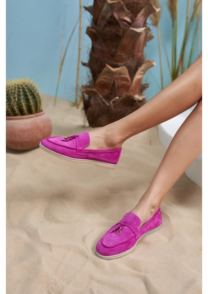 Furry Kadın Fusya Gercek Suet Ayakkabi modelleri