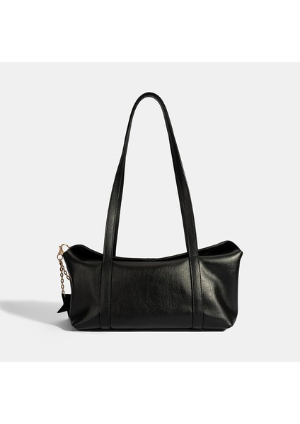 Kadın Siyah Kalp / Yıldız Charm Aksesuarlı Omuz Çantası fırsatları