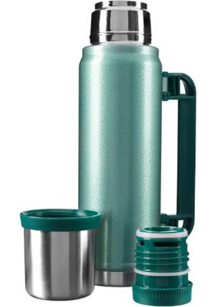 S-Link SL-TM13 Yeşil Kumlama Boya 750ML Iç 304 Plastik Kulp ve Portatif Paslanmaz Çelik Termos Kupa