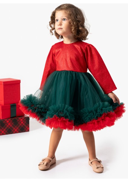 Kız Bebek Elbise Kız Çocuk Elbise Doğum Günü Parti Düğün Tütü Tüllü Uzun Kollu Astarlı Elbise modelleri