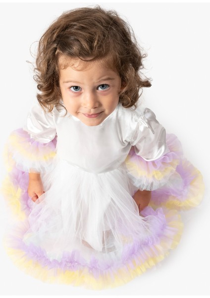 Kız Bebek Elbise Kız Çocuk Elbise Doğum Günü Parti Düğün Tütü Tüllü Uzun Kollu Astarlı Elbise modelleri