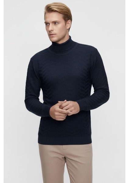 Tr 836 Lacivert Balıkçı Triko