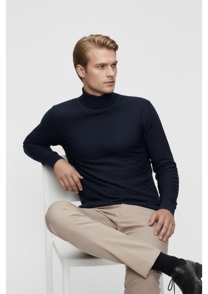 Tr 836 Lacivert Balıkçı Triko