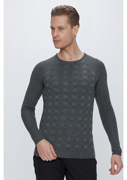 Tr 854 Slim Fit Antrasit Klasik Triko