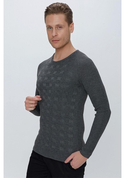 Tr 854 Slim Fit Antrasit Klasik Triko