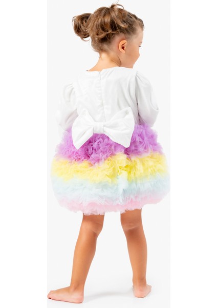 Kız Bebek Elbise Kız Çocuk Elbise Doğum Günü Parti Düğün Tütü Tüllü Uzun Kollu Astarlı Elbise fiyatları