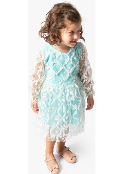 Kız Bebek Elbise Kız Çocuk Elbise Doğum Günü Parti Düğün Tütü Tüllü Uzun Kollu Astarlı Elbise modelleri