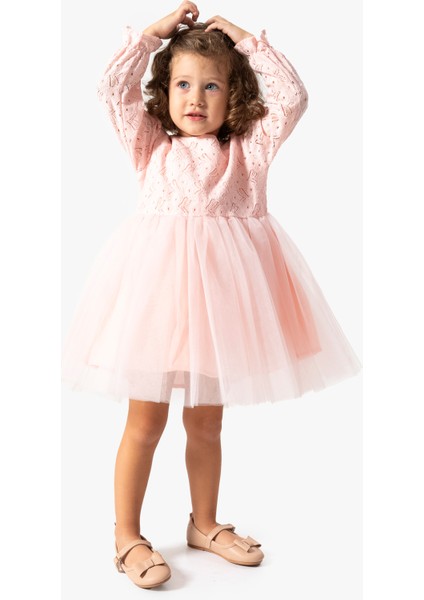 Kız Bebek Elbise Kız Çocuk Elbise Doğum Günü Parti Düğün Tütü Tüllü Uzun Kollu Astarlı Elbise modelleri