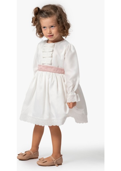 Kız Bebek Elbise Kız Çocuk Elbise Doğum Günü Parti Düğün Uzun Kollu Astarlı Pamuk Saten Elbise fiyatları