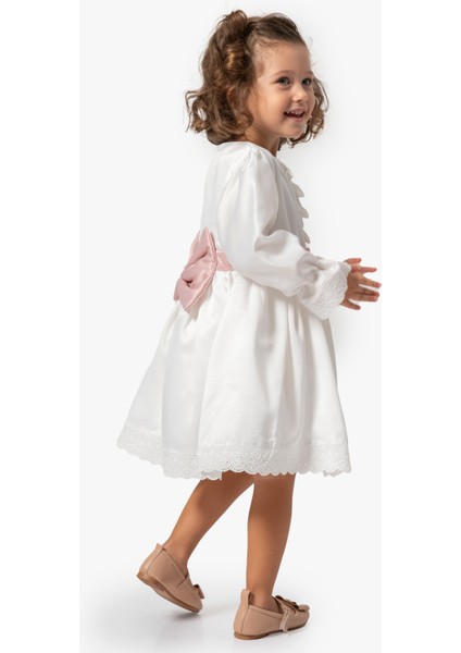 Kız Bebek Elbise Kız Çocuk Elbise Doğum Günü Parti Düğün Uzun Kollu Astarlı Pamuk Saten Elbise modelleri