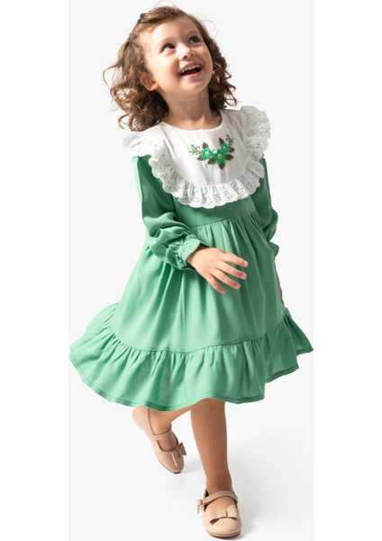 Kız Bebek Elbise Kız Çocuk Elbise Doğum Günü Parti Düğün Uzun Kollu Astarlı Elbise