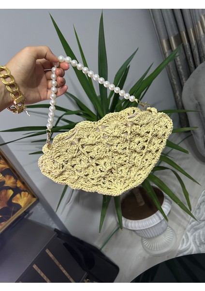 El Örgüsü Kağıt Ip Midye Çanta