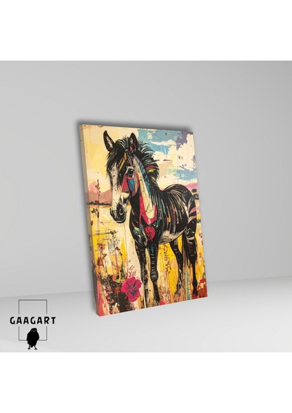 Tekli Dikey Kanvas Tablo Renkli Soft Uzaktan Zebra Portresi fiyatları