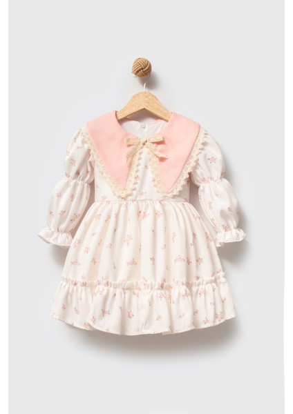 Kız Bebek Elbise Kız Çocuk Elbise Yakalı Doğum Günü Parti Düğün Özel Gün Uzun Kol Astarlı elbise modelleri