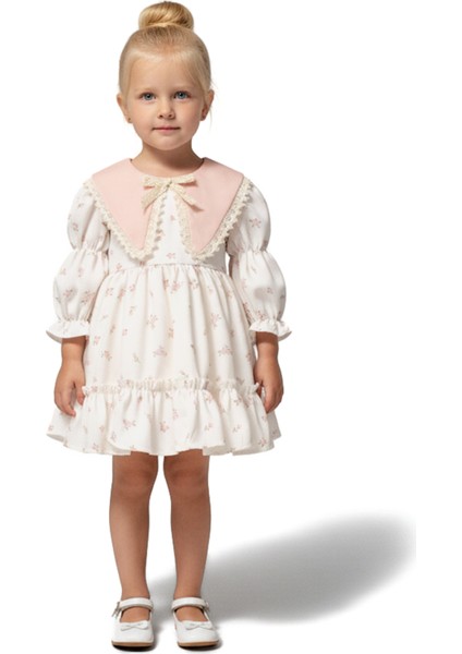 Kız Bebek Elbise Kız Çocuk Elbise Yakalı Doğum Günü Parti Düğün Özel Gün Uzun Kol Astarlı elbise fırsatları